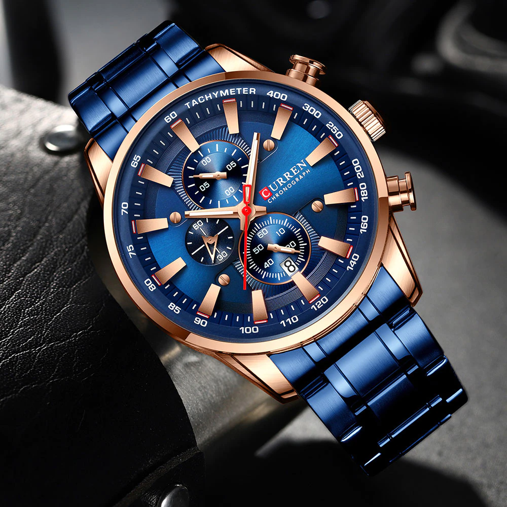 Reloj CURREN 8351 Sub esferas totalmente Azul